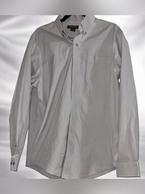 Denver Hayes White Button-Down Lightweight Shirt Jacket Size Medium